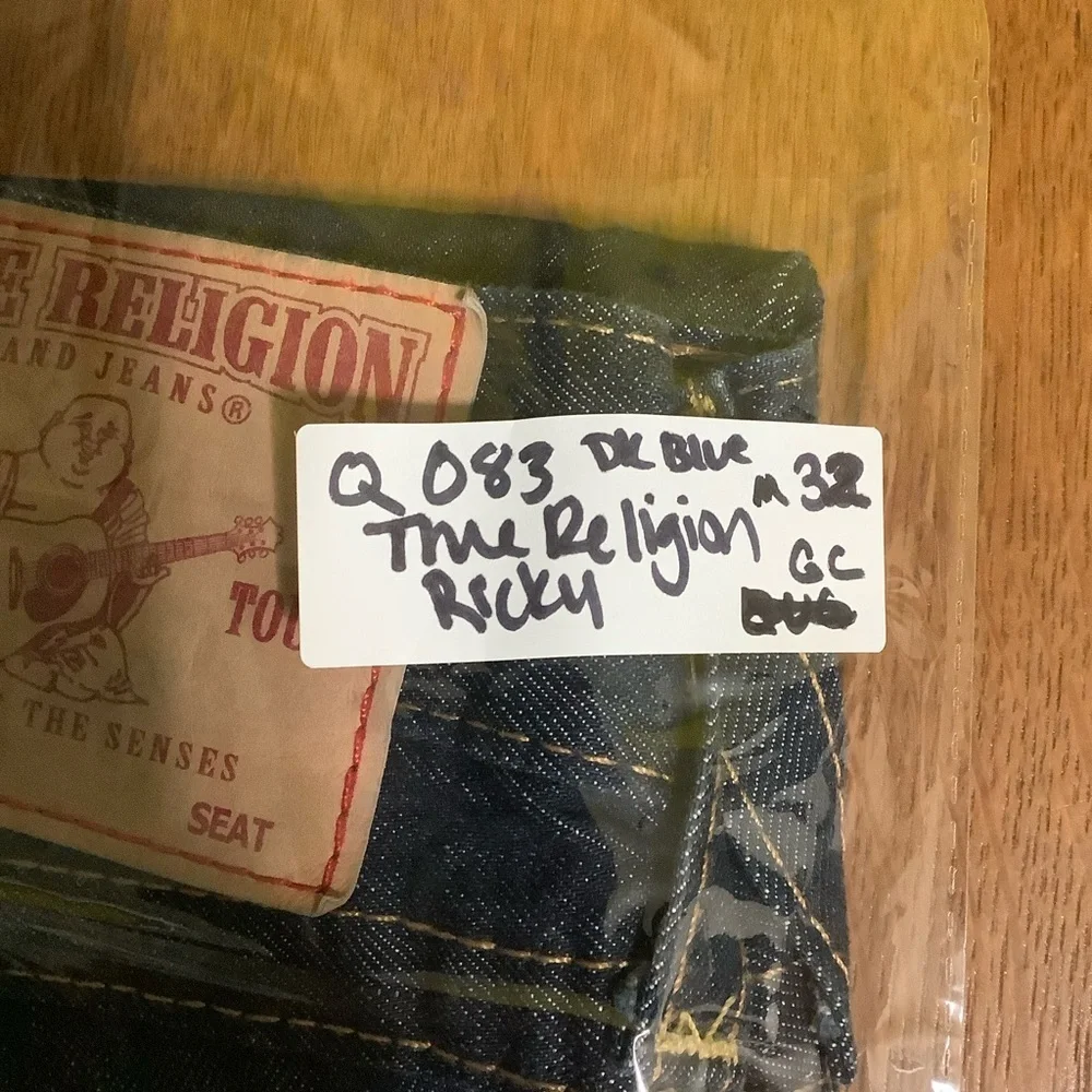 True Religion Men’s Ricky Straight Jeans Dark Wash Size 32 x 34
